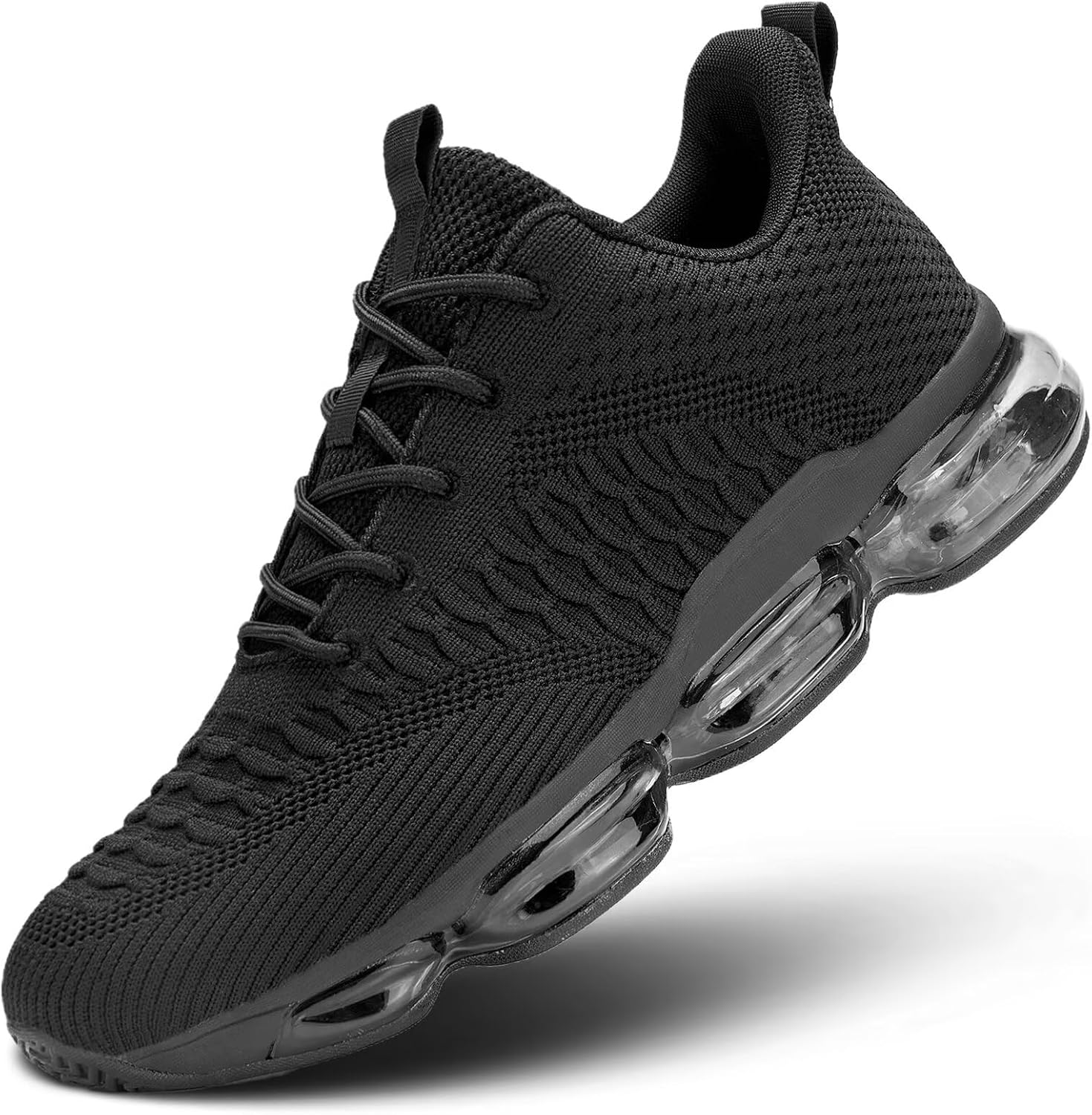 

Мужские кроссовки с воздушной подушкой для бега, модные повседневные, для прогулок, тенниса, противоскользящие, дышащие, для трейла и спорта в зале Pozvnn, черный