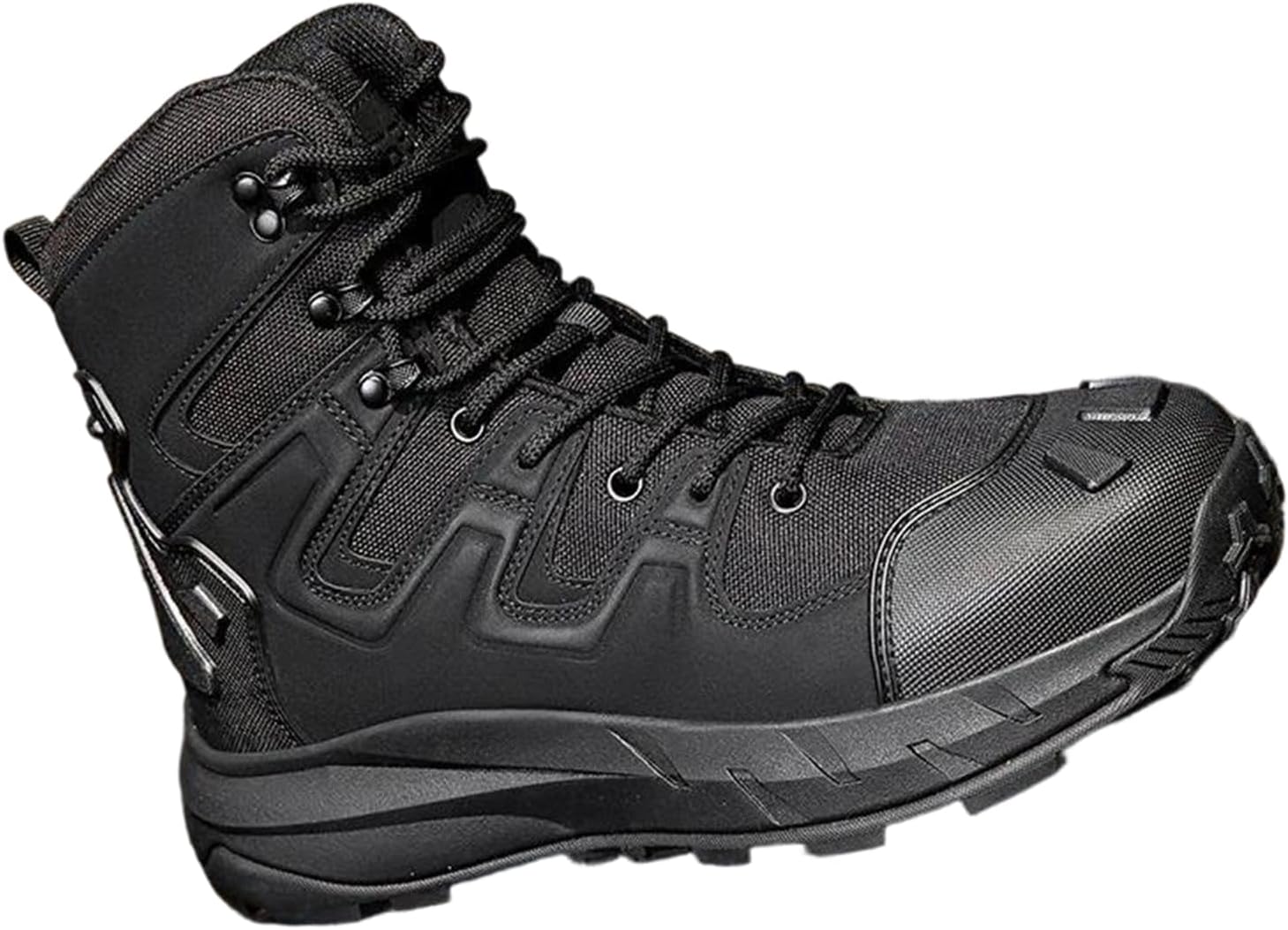 

Мужские походные ботинки Alloaone для работы на улице, мотоциклетные сапоги, безопасная обувь, противоскользящие, удобные, с шнуровкой, дышащие, черный