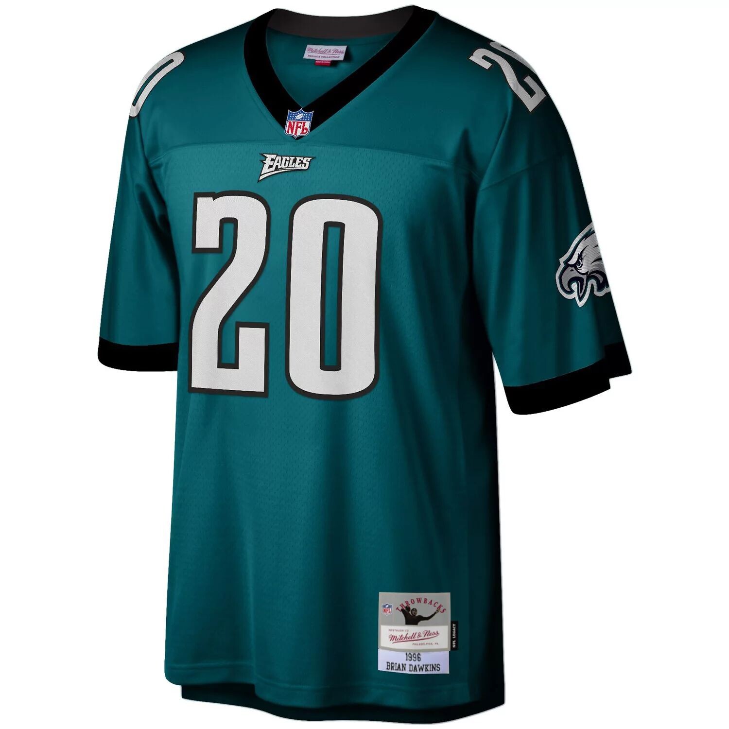 

Мужская футболка Mitchell & Ness Brian Dawkins Midnight Green Philadelphia Eagles 1996 Legacy Replica Джерси
