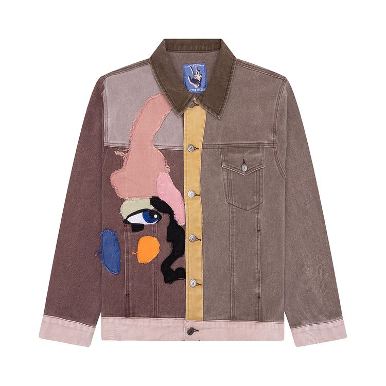 

Куртка KidSuper Patchwork Face Colorblocked Twill Jacket 'Brown/Multicolor', коричневый