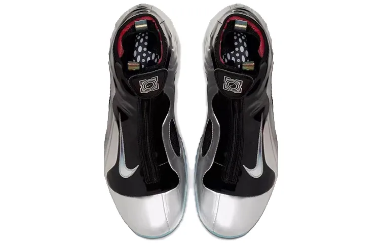 Nike Air Flightposite Vintage баскетбольные кроссовки Unisex Mid top Silver/Black — фото 4