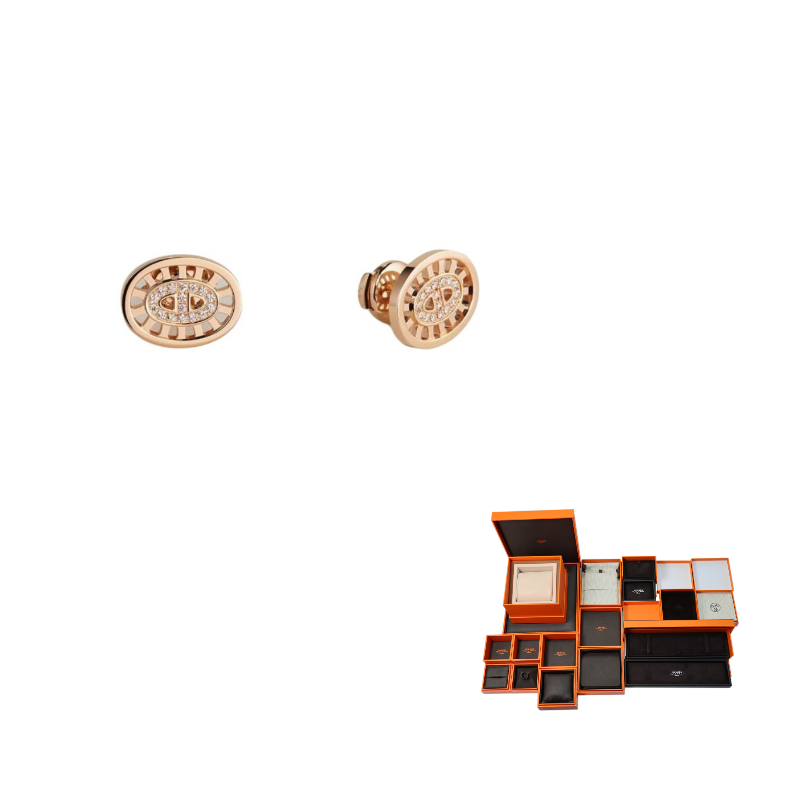 

HERMES Серьги-гвоздики с бриллиантами для женщин из розового золота