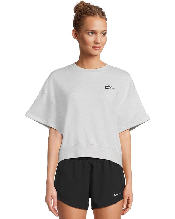 

Топ Nike Sportswear Club Fleece Seasonal Loose Top, цвет Birch Heather/Black