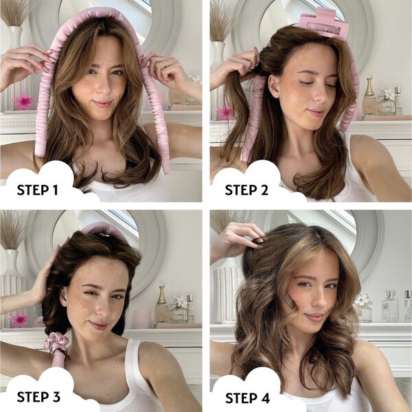 Бигуди атласные с ионами серебра, фуксия, 1 шт. Silver Cloud Fuchsia heatless curlers — фото 2