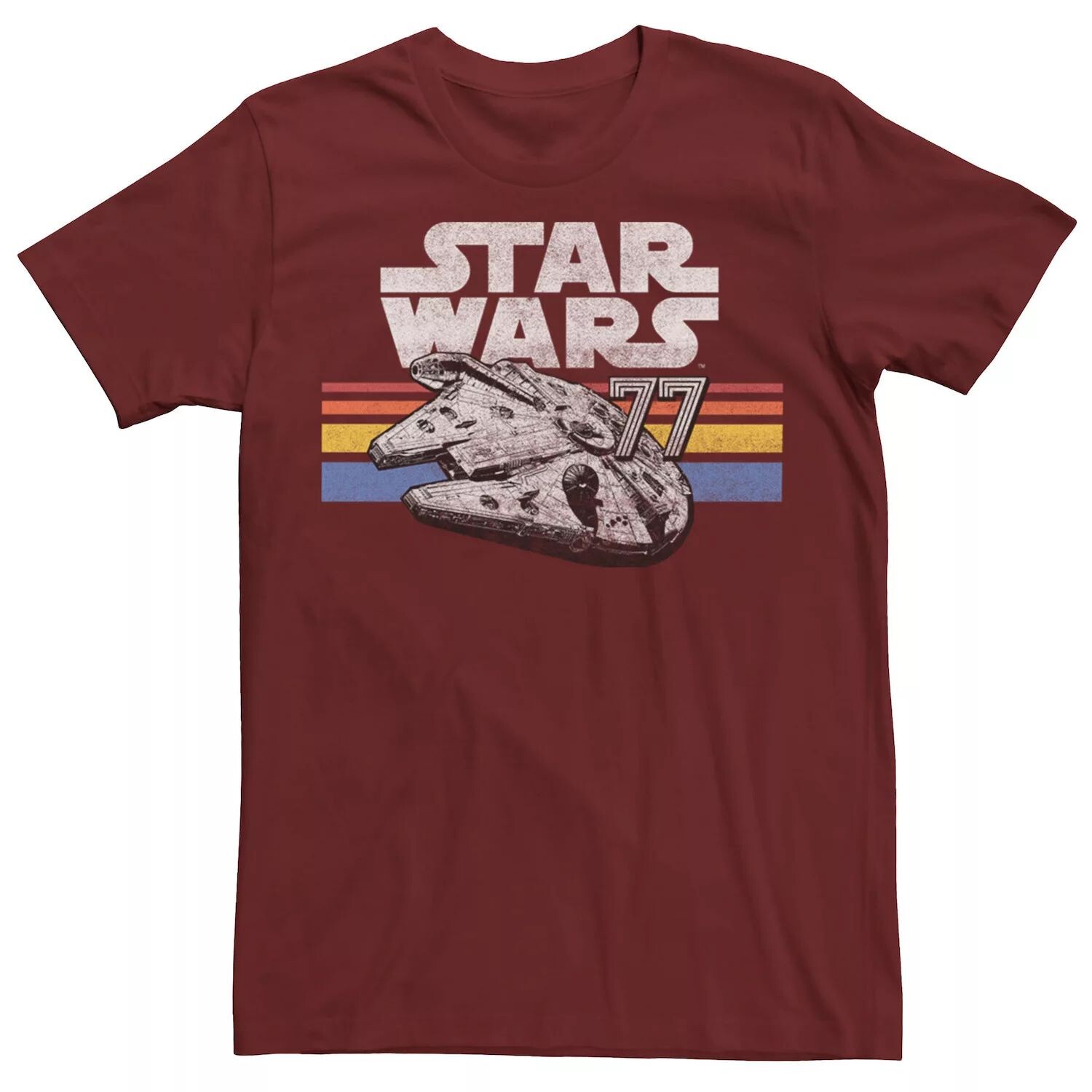 

Мужская футболка с логотипом Millennium Falcon 77 Retro Lines Star Wars