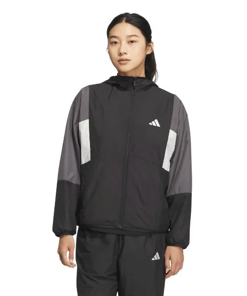 Ветровка adidas Tramu свободного кроя с капюшоном, чёрная