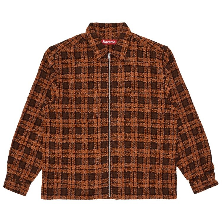 

Рубашка Supreme Bouclé Zip Up Shirt, цвет Rust