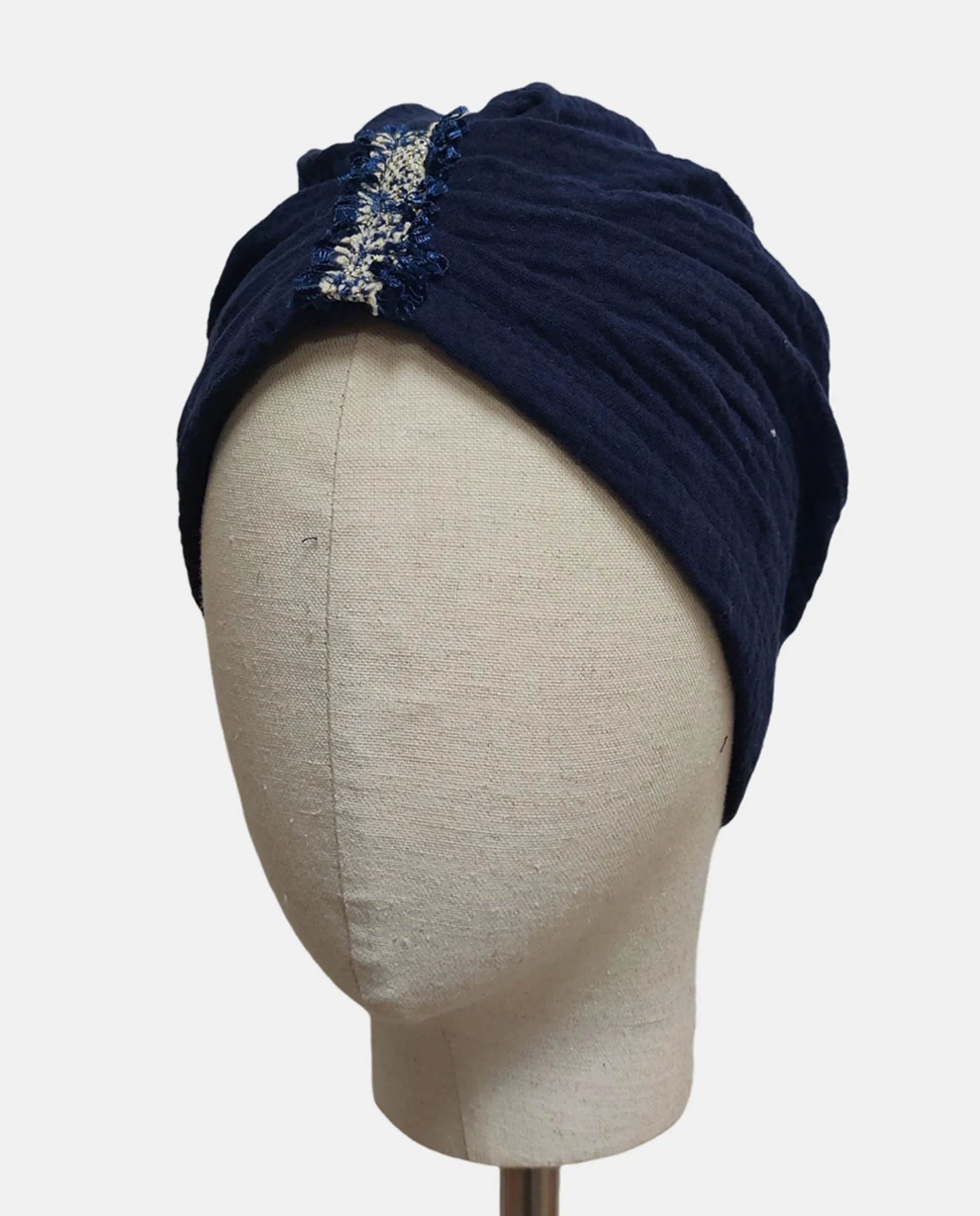 

Тюрбан с передней вставкой Belle Turban, темно-синий