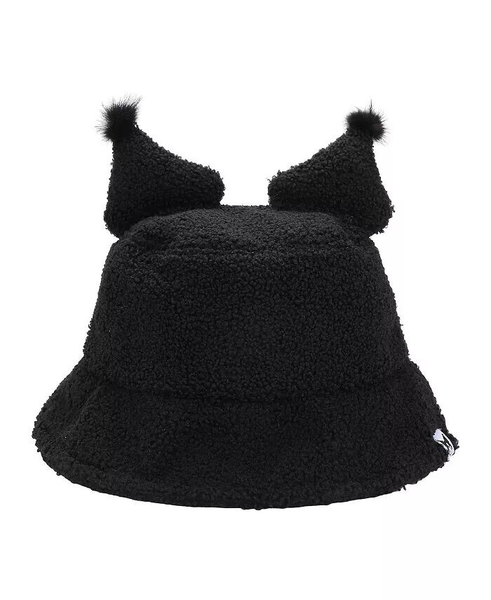

Новинка, шапка-мешок Kuromi с короткими меховыми ушками и тканой этикеткой Sanrio, мультиколор