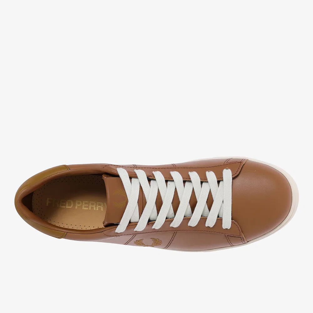Мужские кожаные кроссовки New Spencer тёмно-коричневые от Fred Perry — фото 3