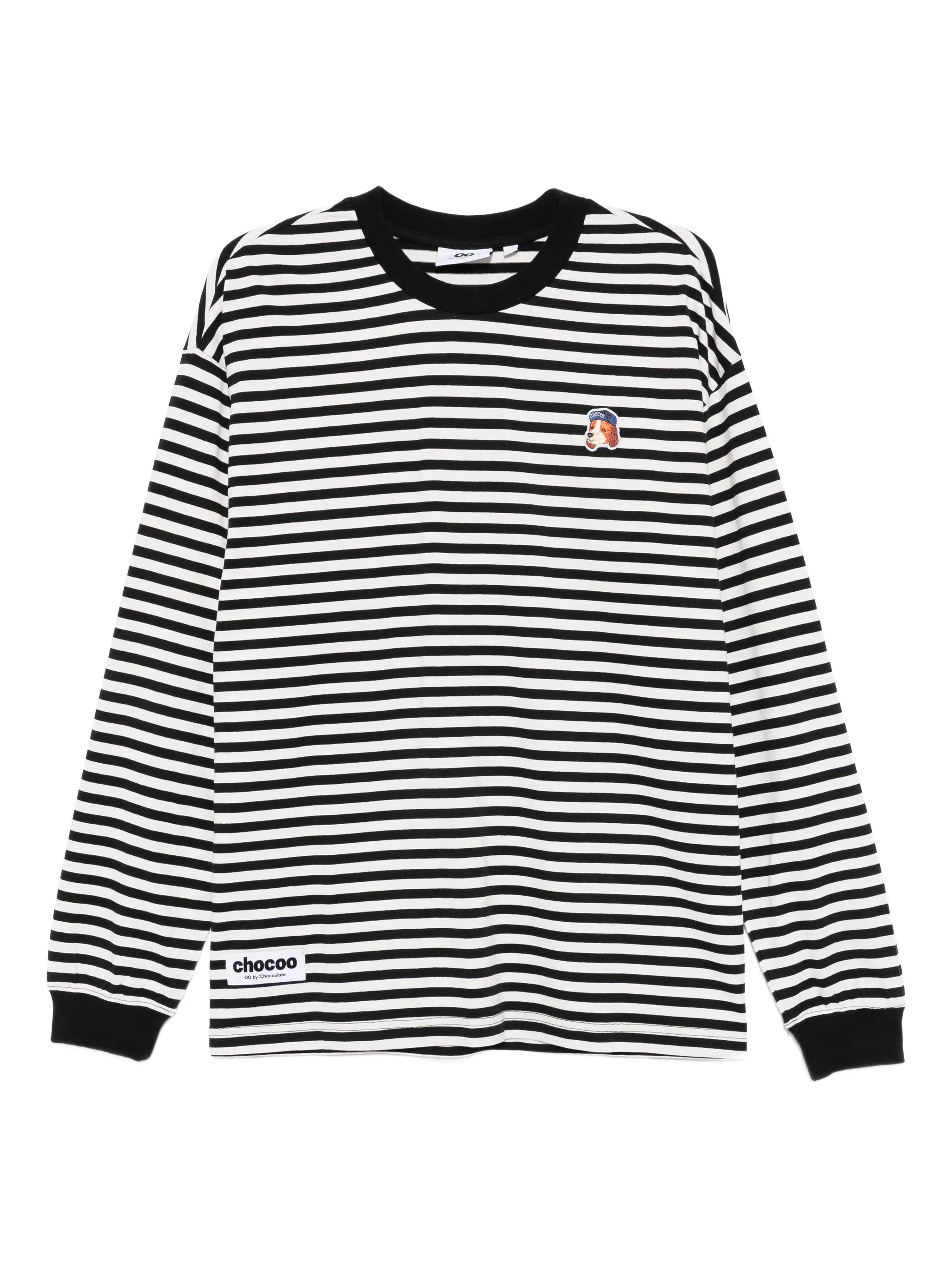 

Футболка в полоску с вышивкой Chocoolate, черный