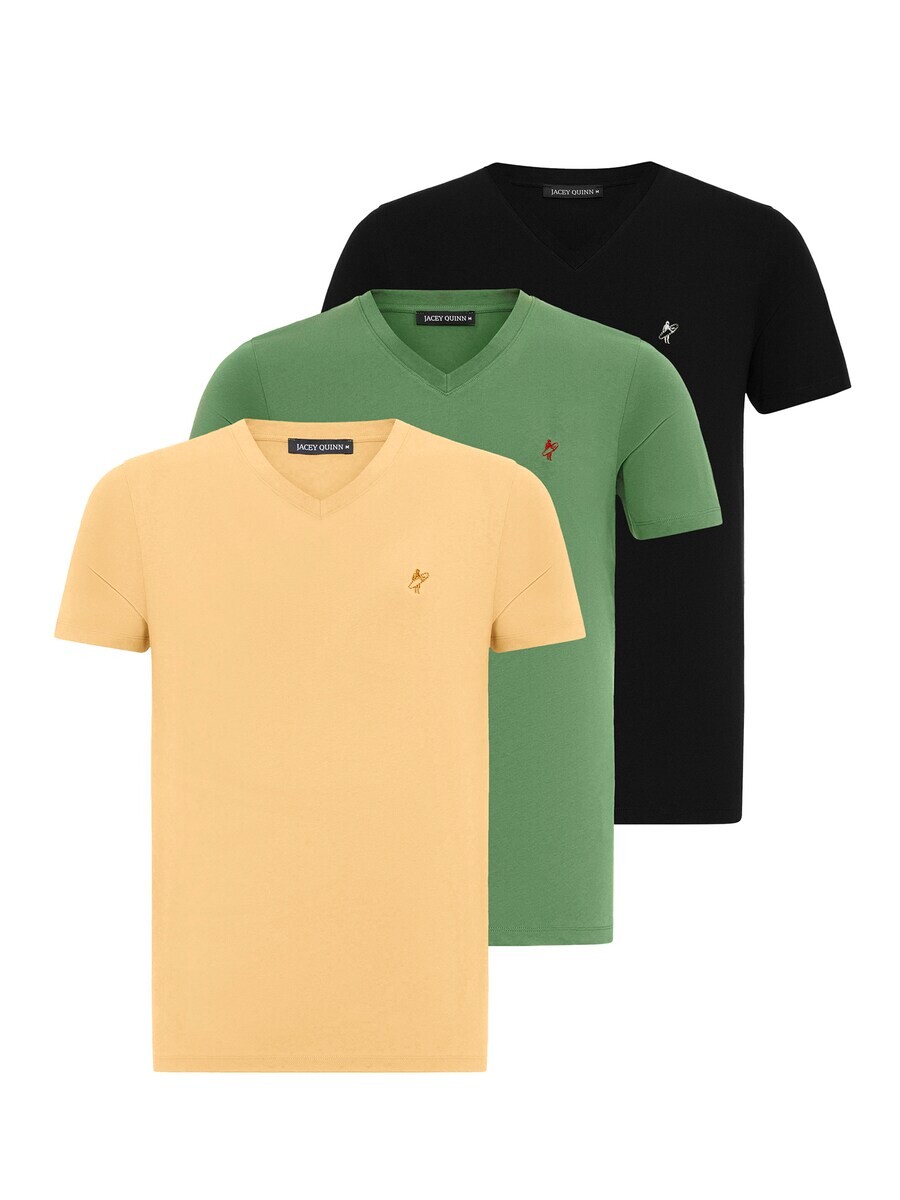

Классическая футболка Jacey Quinn Shirt, цвет yellow/green/black