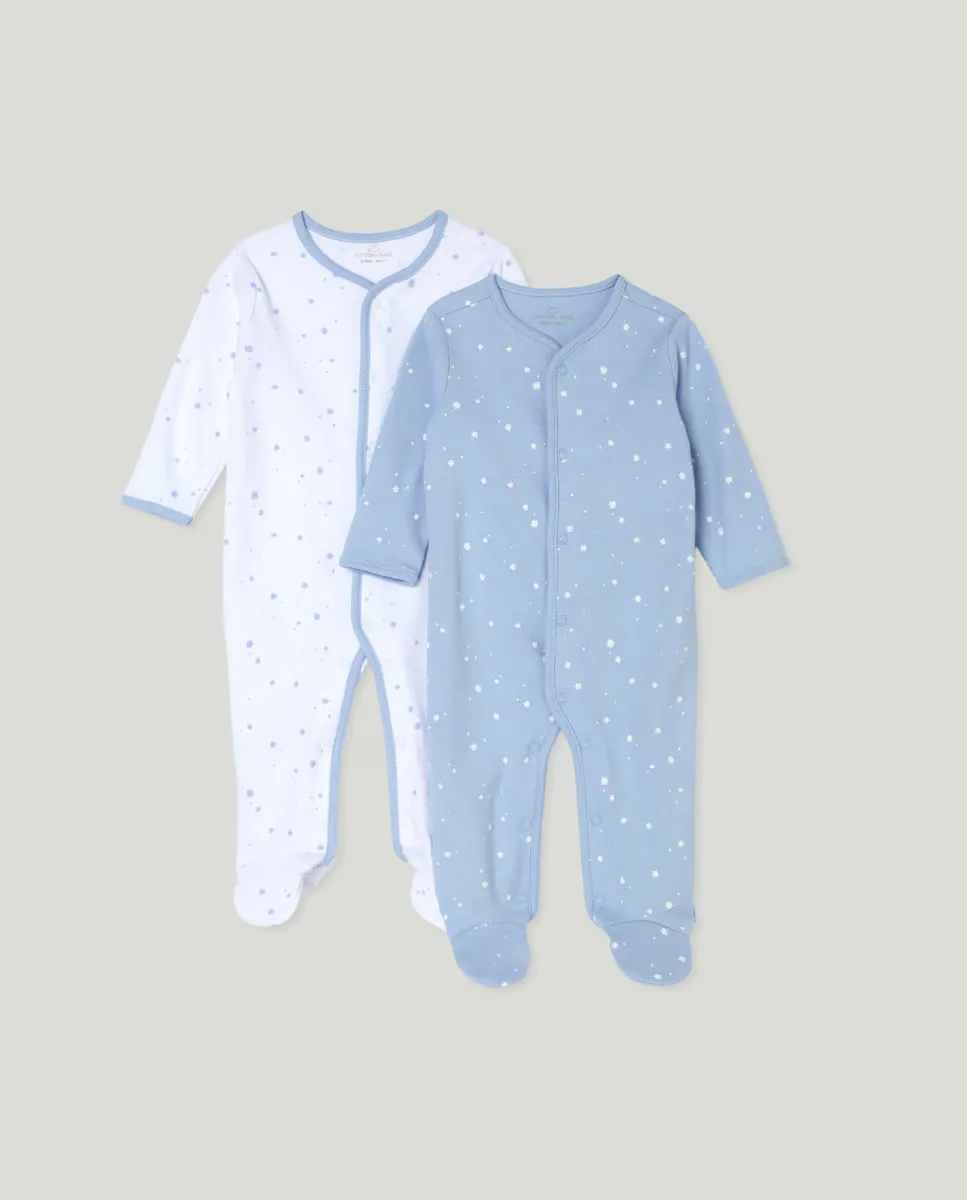 

Рюкзак из двух девочек и полосатых комбинезонов Cotton Juice, синий