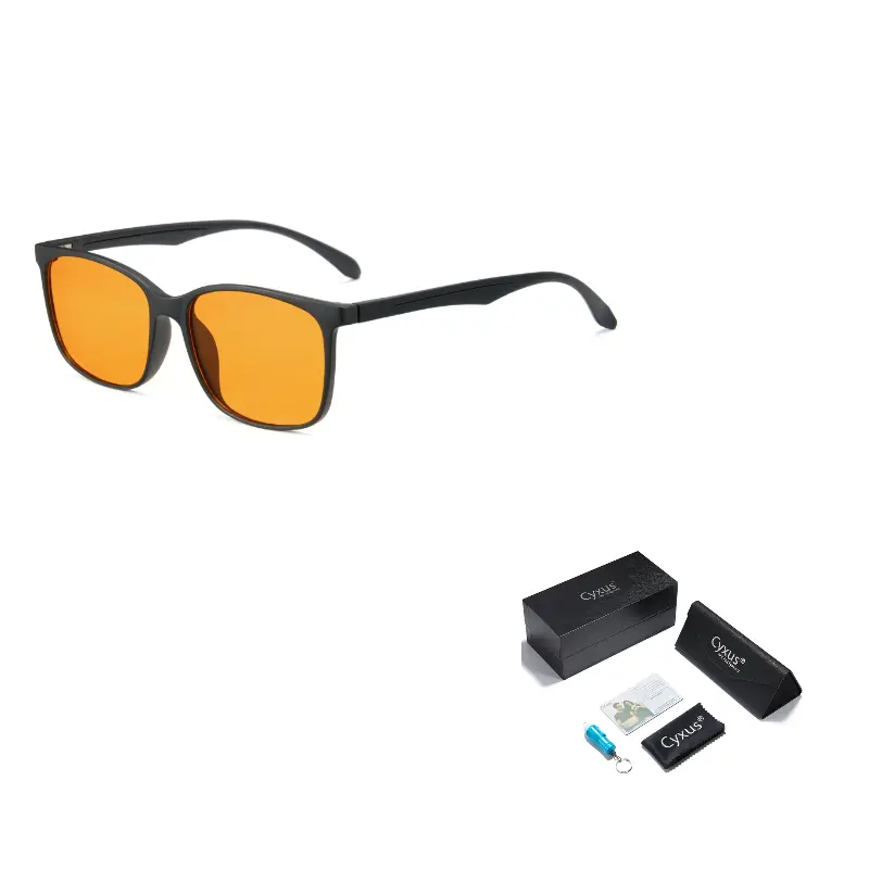 

CYXUS Солнцезащитные очки нестандартной формы Unisex, Black Frame with Yellow Lens Z76