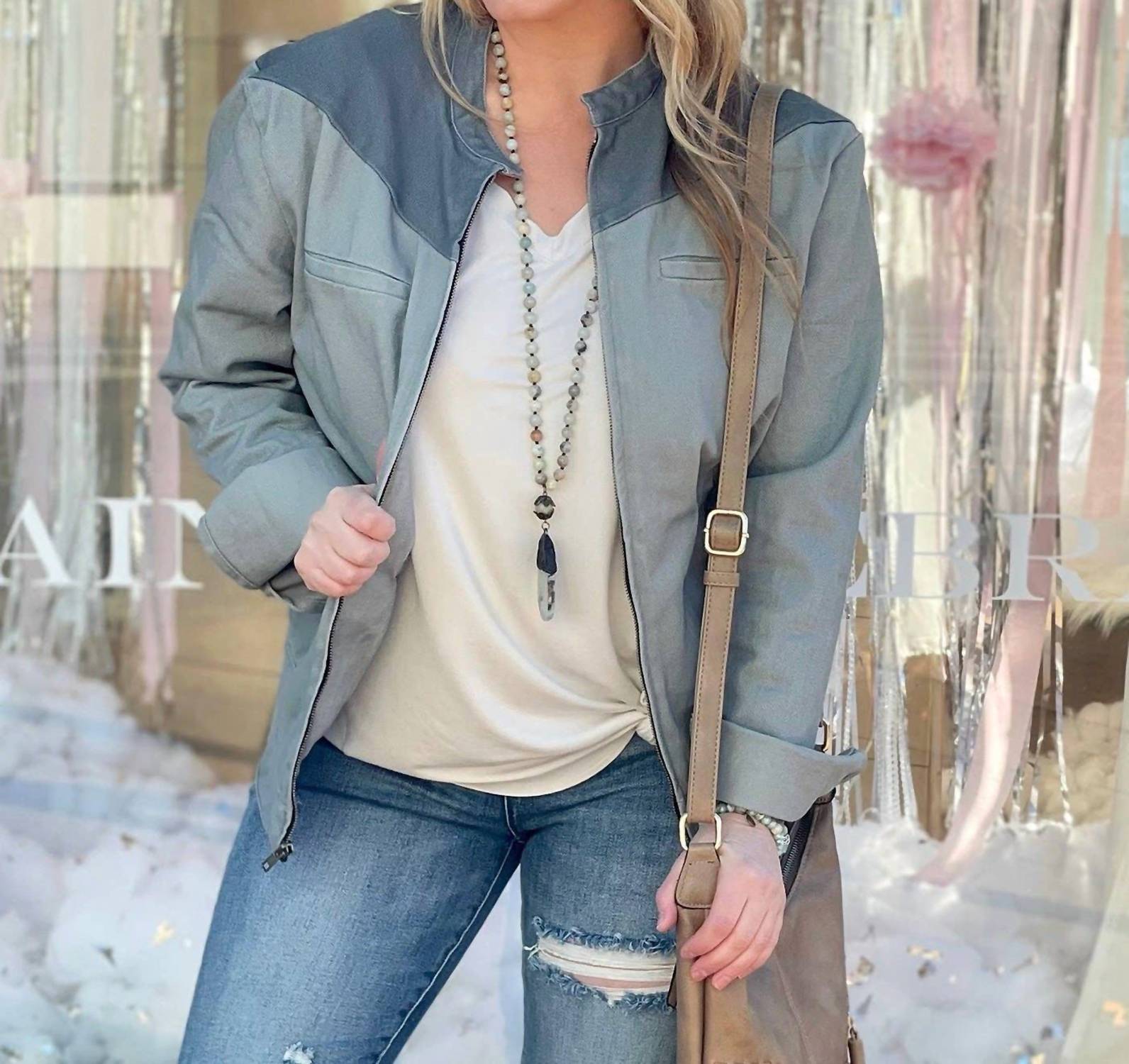 

Джинсовая куртка Boyfriend в синем цвете SpearPoint Apparel
