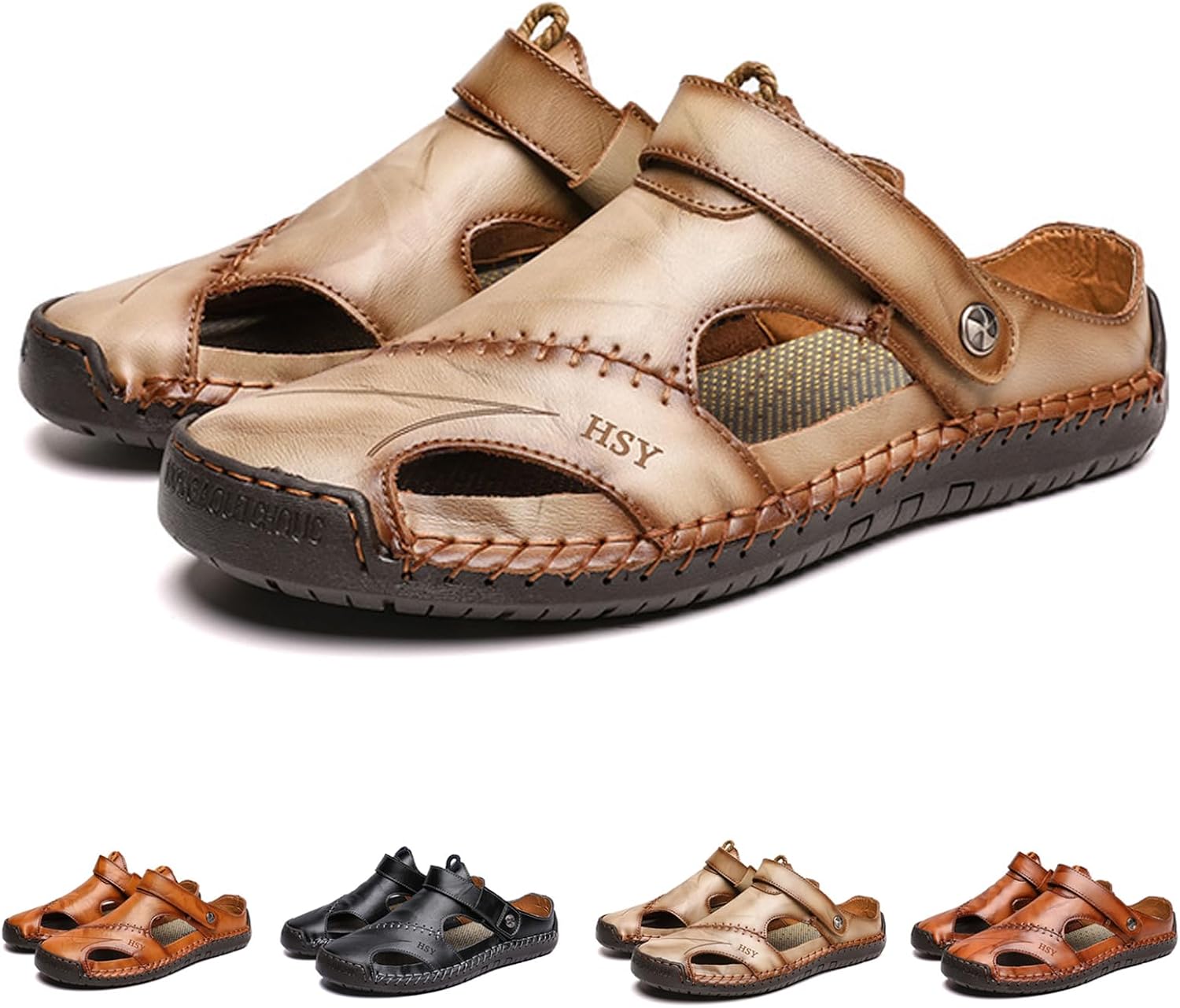 

Мужские дышащие сандалии FETNHU из мягкой кожи большого размера, сандалии Arkget Shoes для мужчин, легкие летние сандалии для мужчин, белый