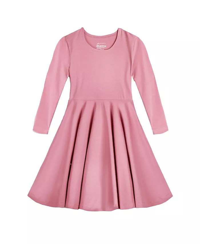

Детское платье с 3/4 рукавом из органического хлопка Fair Trade, модель Solid Twirl Mightly, розовый