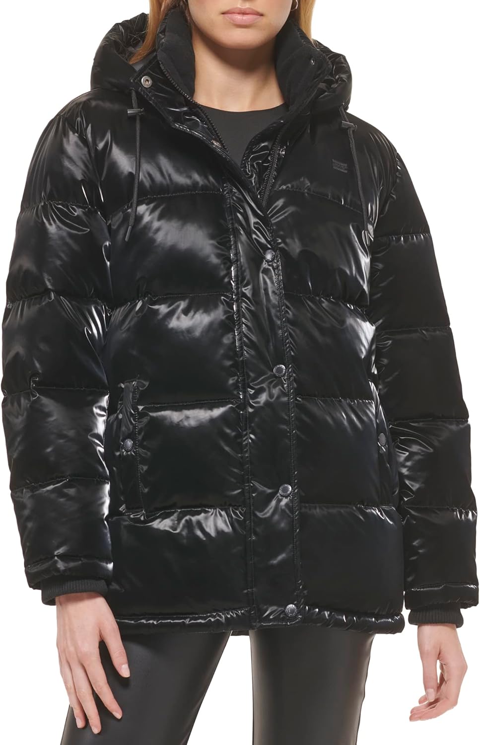 

Levi's Женская стёганая пуховик-булка, High Shine Black