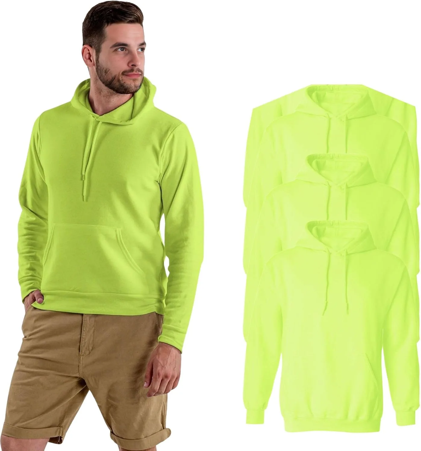 

Мужская Hi-Vis толстовка с капюшоном — утепленная флисовая кофта с отражателями, сертифицированная по стандарту ANSI Crown Craze