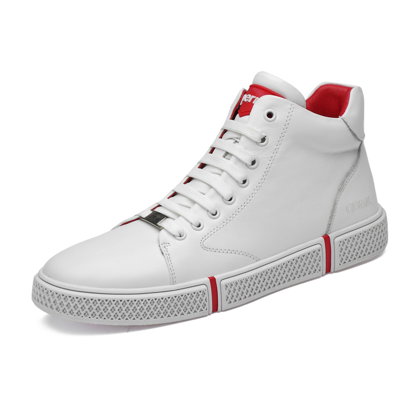 

Qiandongmeili Высокие скейтерские кроссовки унисекс с белой флисовой подкладкой, цвет White Fleece-Lined