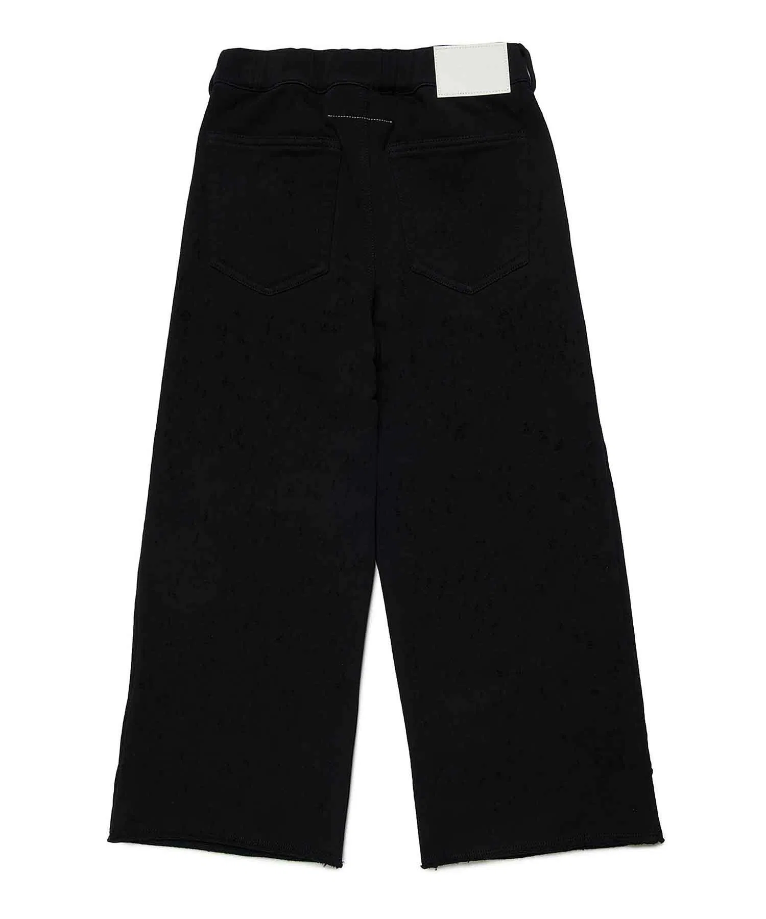 Унисекс хлопковые брюки прямого кроя MM6 Maison Margiela чёрные — фото 2
