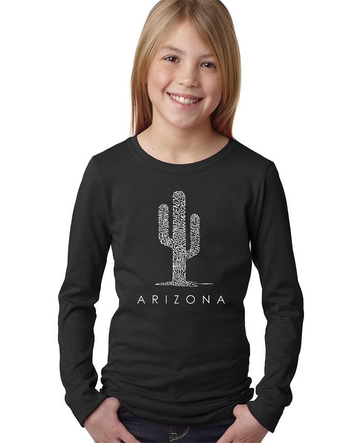 

Футболка с длинным рукавом Big Girl's Word Art - Arizona Cities LA Pop Art