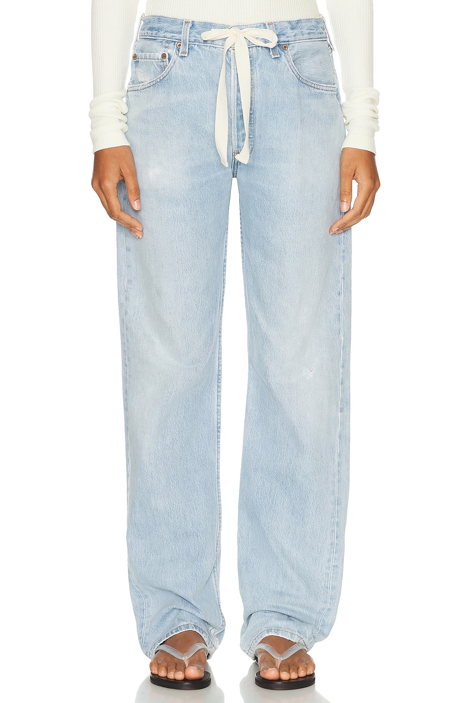 

Мешковатые джинсы с завязками Wide Leg Aligrace, Light