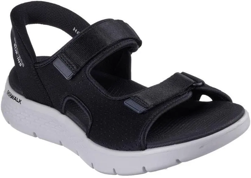 Спортивные сандалии Skechers, черный и серый текстиль