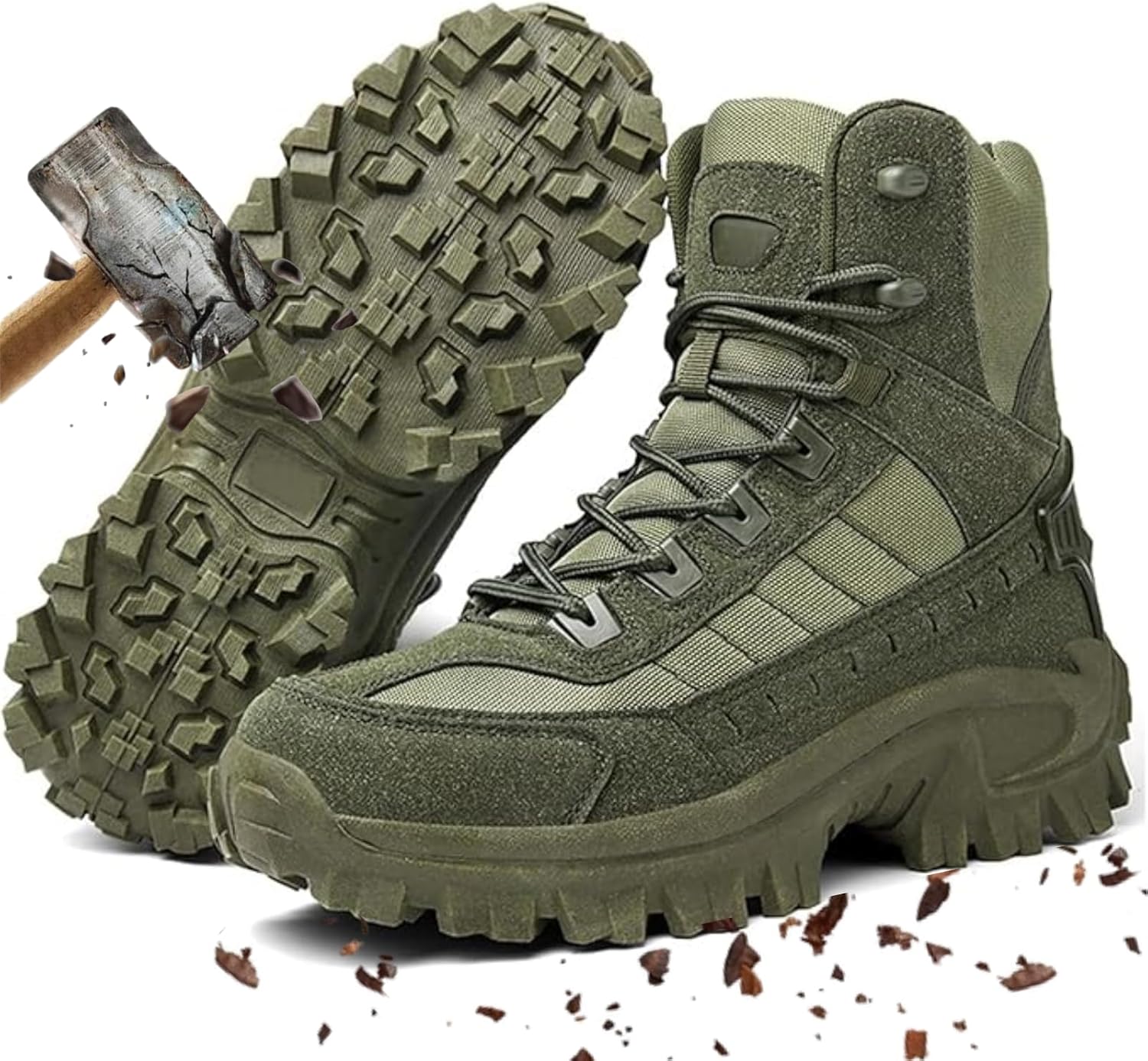 

Мужские ортопедические ботинки KBOWQ с антипрокольной защитой, водонепроницаемые, противоразрывные, походные, тактические, легкие, для активного отдыха, зеленый