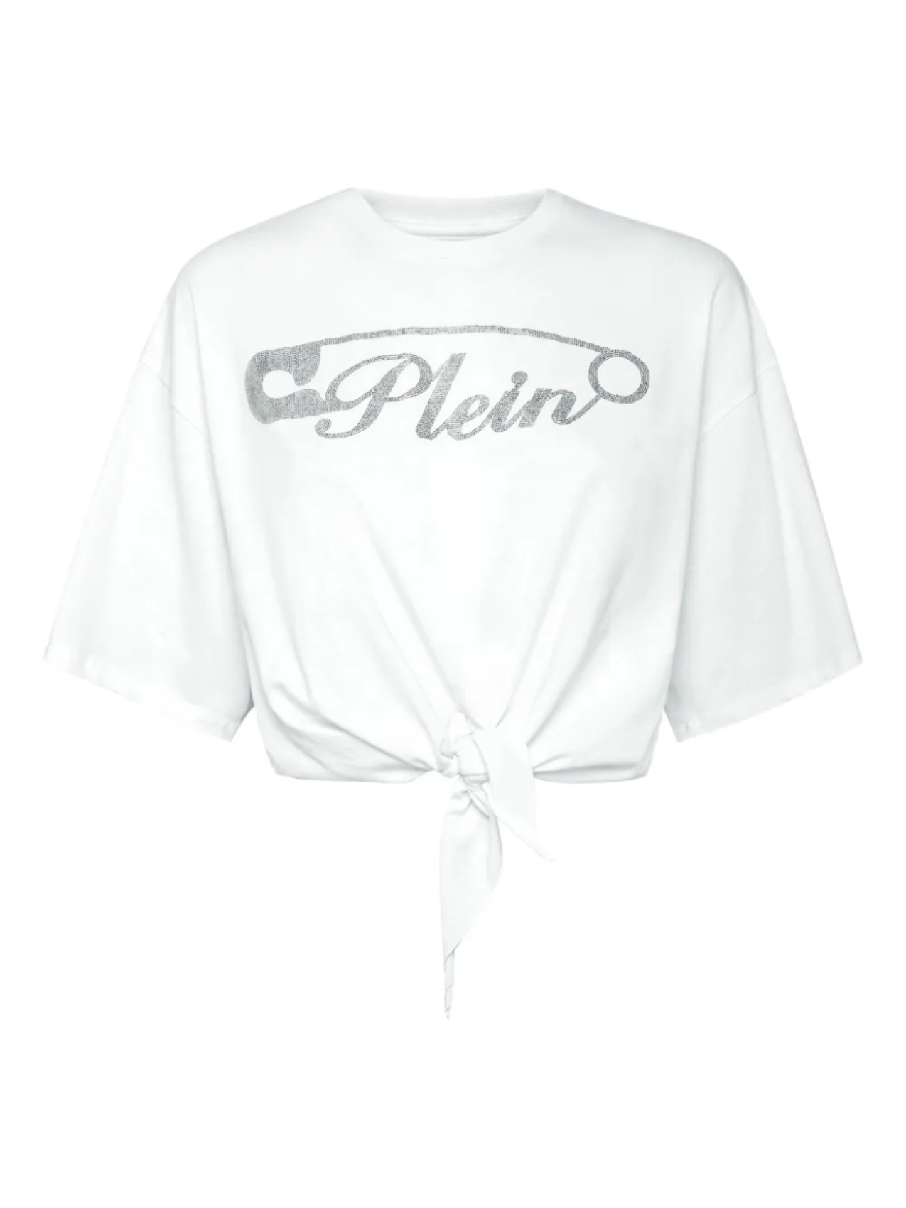 

Укороченная хлопковая футболка Philipp Plein, белый