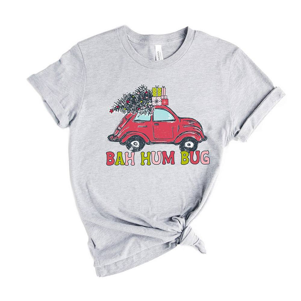 

Футболка с короткими рукавами и рисунком Bah Hum Bug Car Simply Sage Market, цвет Heather Grey