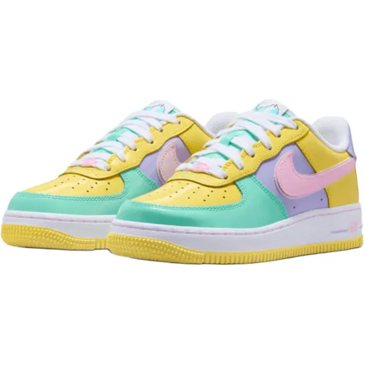 Кроссовки Air Force 1 Low top Kids' Skateboarding Shoes purple yellow unisex Nike, Yellow/Purple/Pink/Green — фото 4