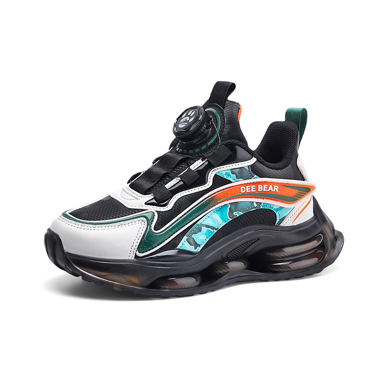 

Детские кроссовки с низким верхом, устойчивые к скольжению и износу KUPE, черный/зеленый