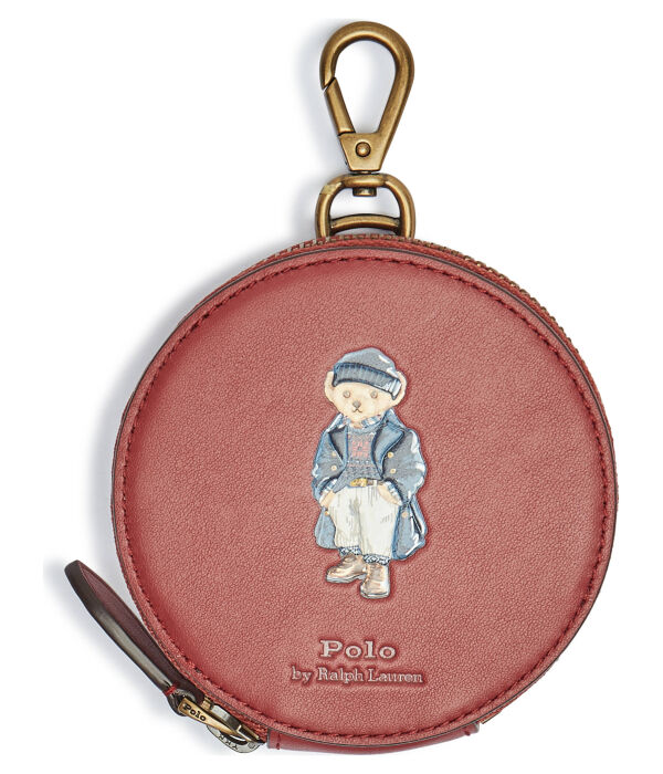 

Кошелек женский Polo Ralph Lauren круглый на карабине, бургундия