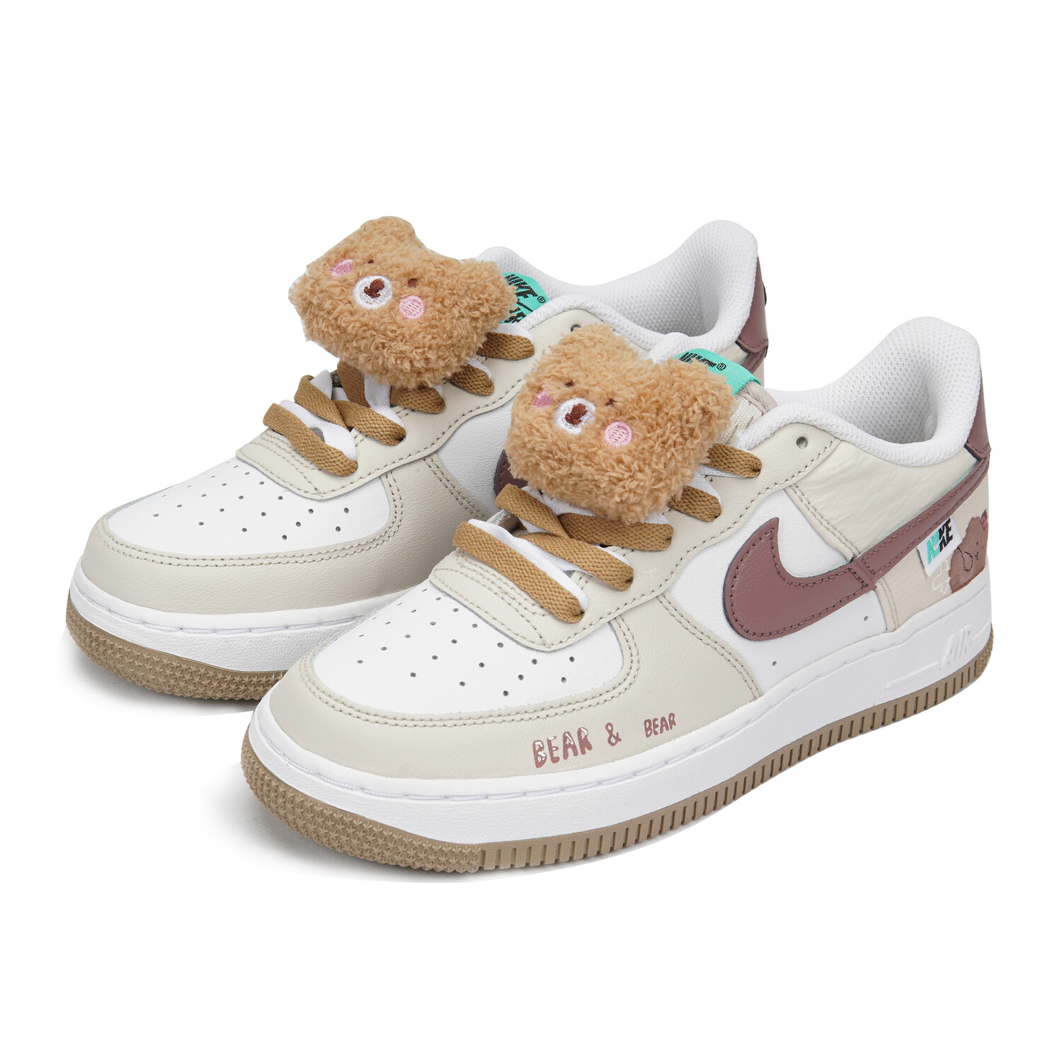 

Кроссовки Nike Air Force 1 Skateboard Shoes Women's Low-Top Beige Brown