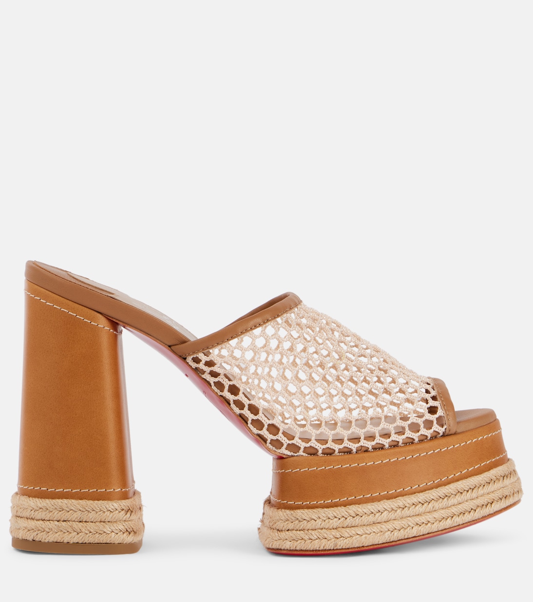 Альмеха 130 платформенные мюли-эспадрильи Christian Louboutin, Lionne/Terra/Lin Lionne — фото 4
