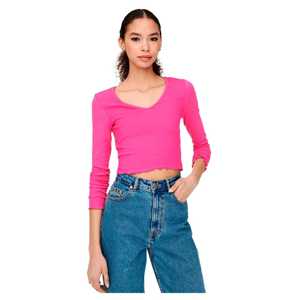 

Топ Only Oda V Neck Long Sleeve, розовый