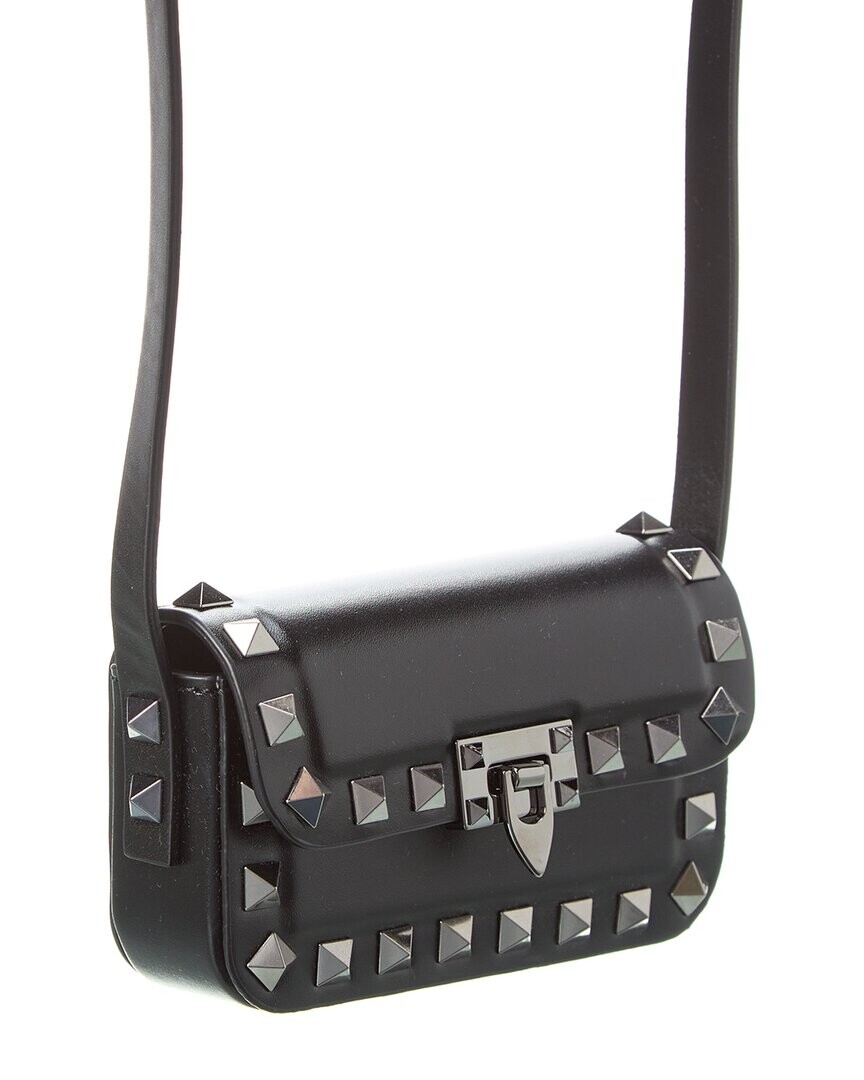 

Миниатюрная кожаная сумка через плечо Valentino Rockstud, черный