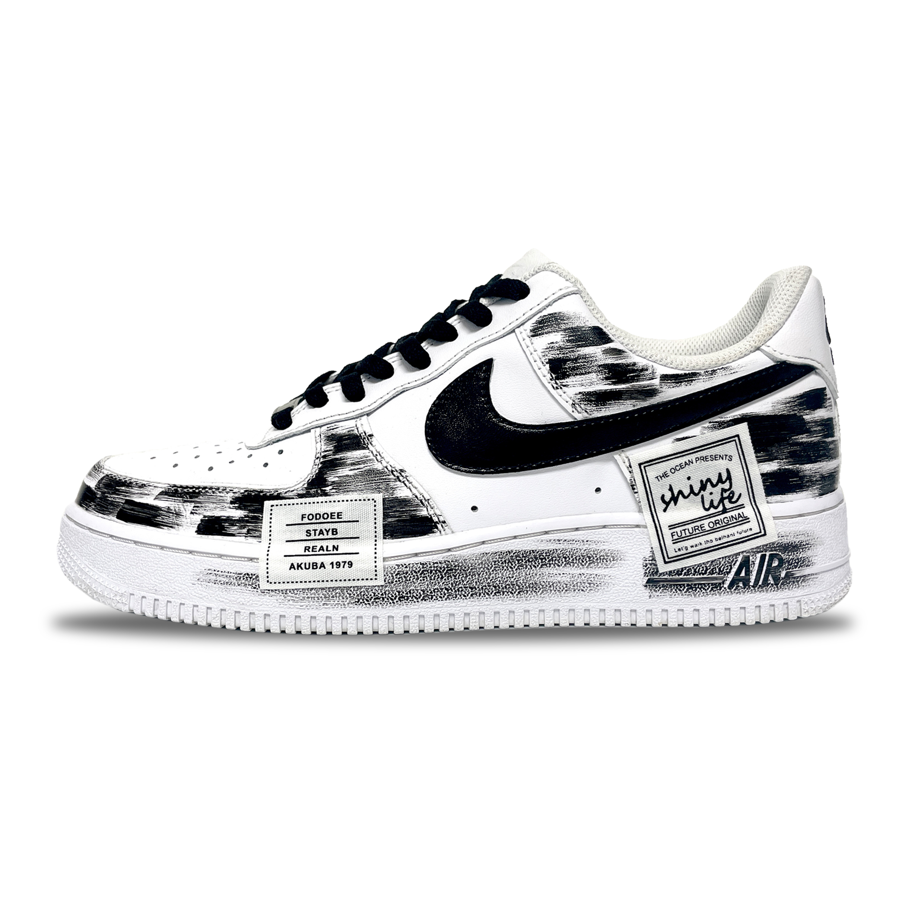 

Nike Air Force 1 устойчивые к истиранию низкие скейтерские кроссовки мужские черно-белые