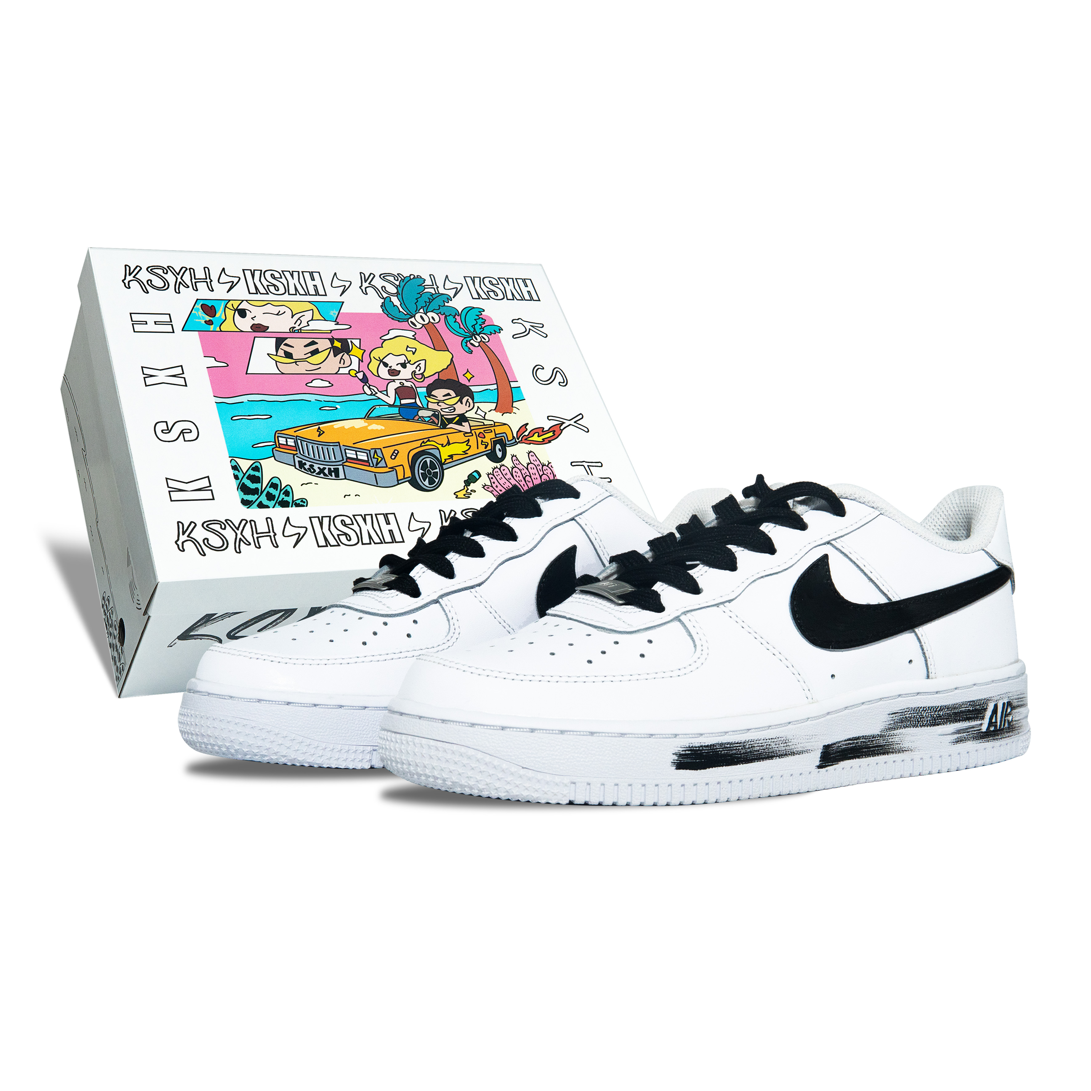 

Кроссовки для скейтбординга Air Force 1 женские, низкие, черный Nike