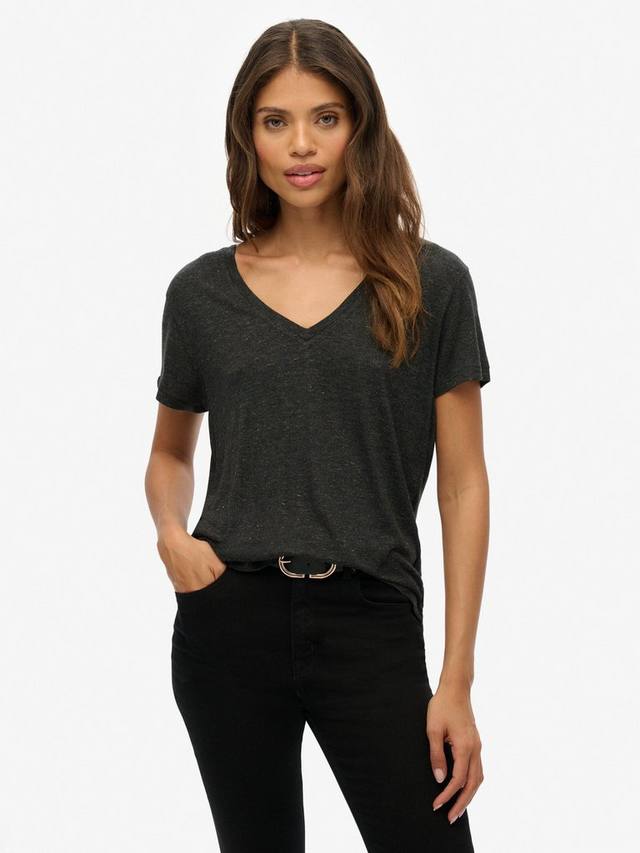 

Футболка The Studios с вышивкой и эффектом неровной ткани Superdry, Black Metallic