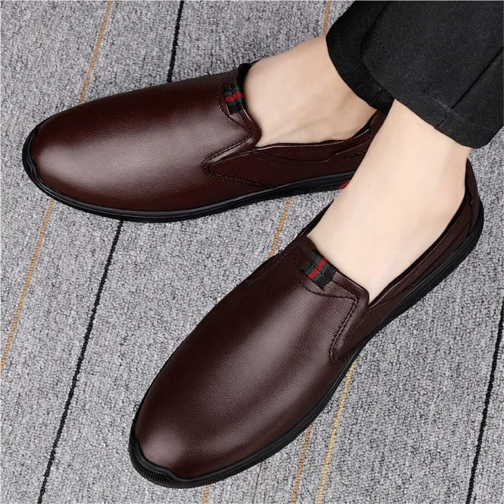 Туфли кожаные мужские Slip-On Brown UOPYNE — фото 3