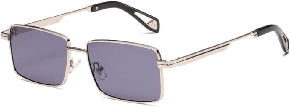 

Прямоугольные солнцезащитные очки для женщин, винтажные металлические солнцезащитные очки для мужчин, ретро узкие солнцезащитные очки с защитой от УФ-излучения UV400 HDUBFY, C2