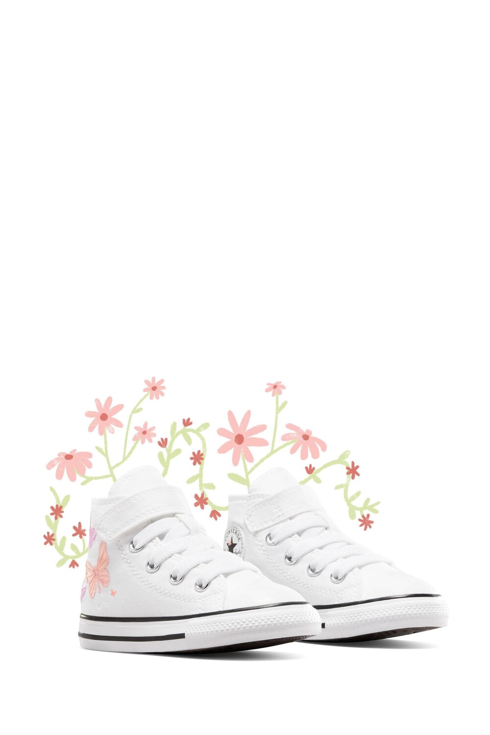 

Детские кроссовки Chuck Taylor с вышивкой-бабочкой Converse, белый