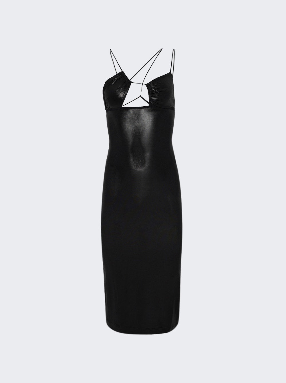 

Платье миди с асимметричным бюстгальтером Nensi Dojaka, цвет glossy black