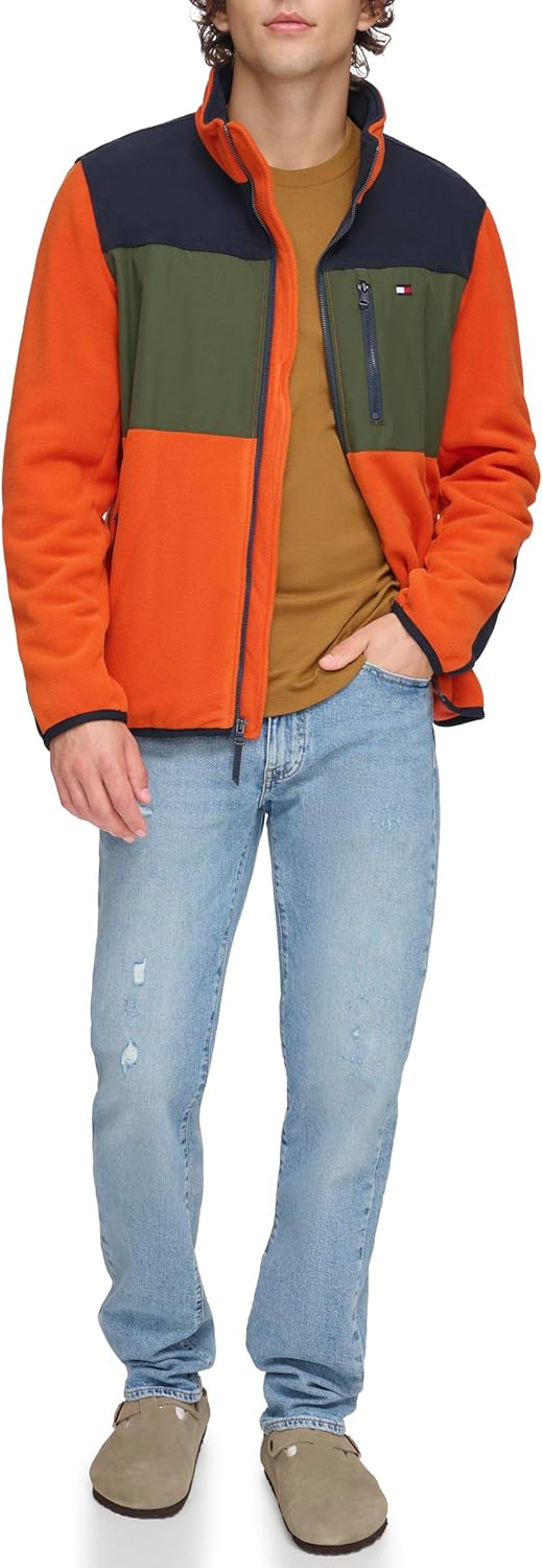 Мужская флисовая куртка Tommy Hilfiger на молнии спереди, Sea Green/Cha Melange — фото 2