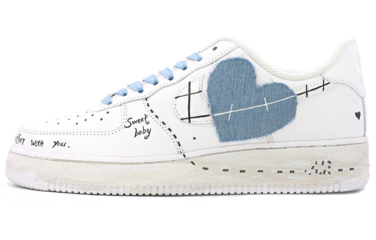 

Кроссовки Nike Air Force 1 Skateboard Shoes Women's Low-Top White Blue