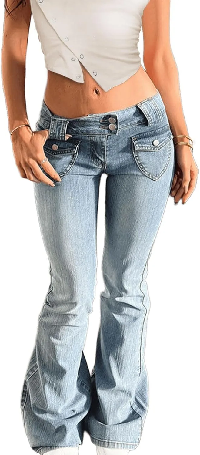 

Джинсы-клеш low rise для женщин в стиле y2k Djeanxa