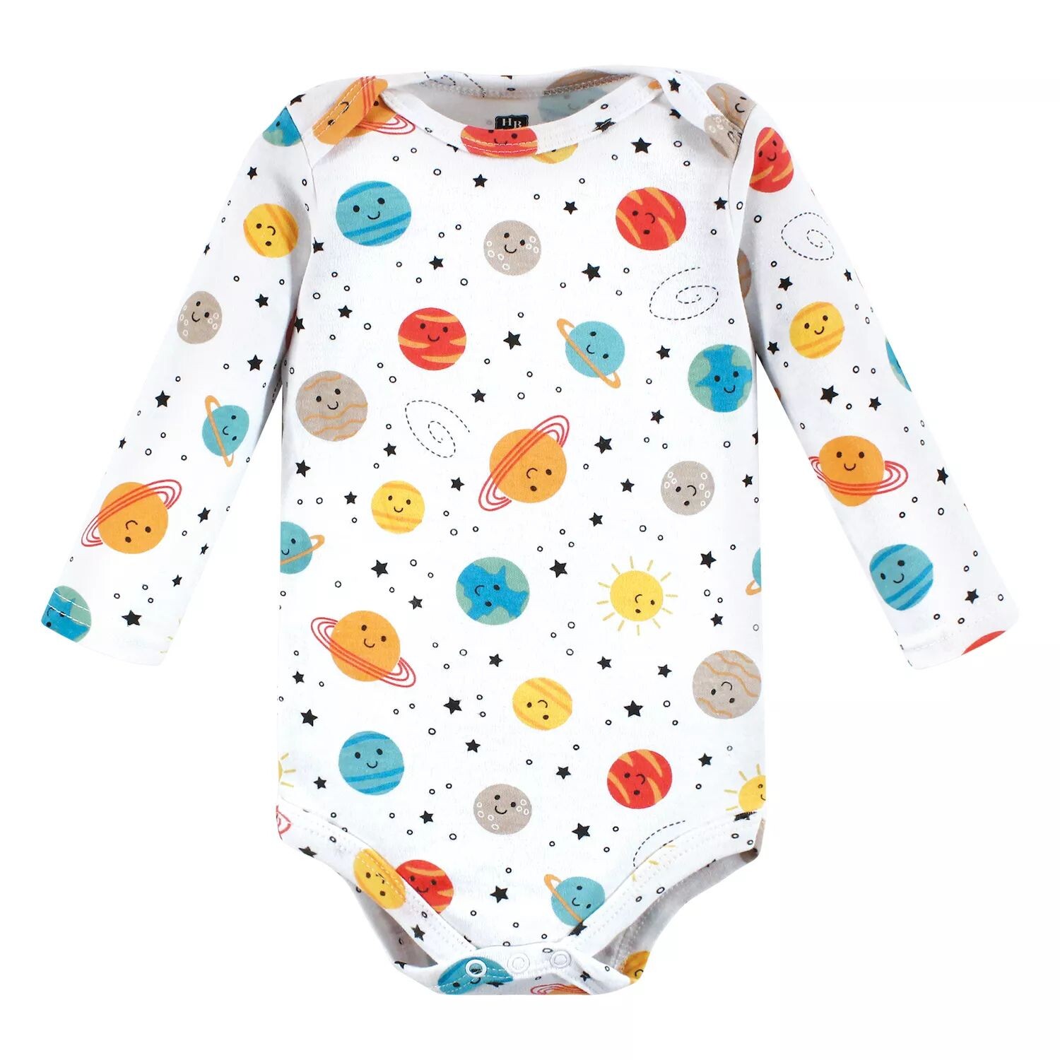 Хлопковые боди с длинными рукавами унисекс Hudson Baby для малышей, комплект из 7 штук Happy Planets Hudson Baby — фото 3