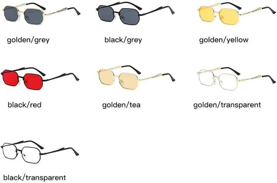 

Роскошные узкие солнцезащитные очки, модные прямоугольные, для женщин и мужчин, металлические, для вождения, классические мужские очки UV400 HVTVTLA, Black Clear